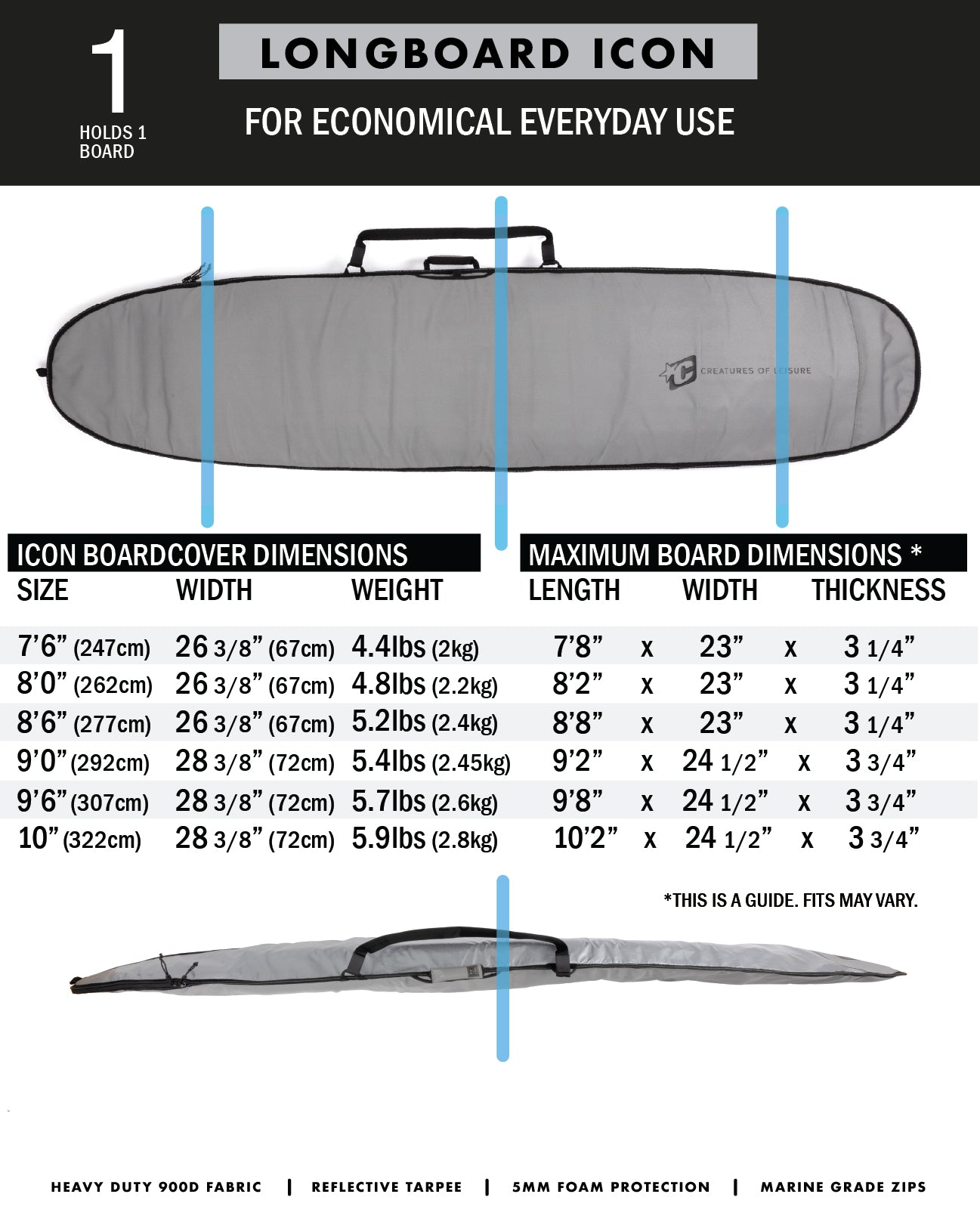 Longboard ICON | Silver Black (6882962931846)