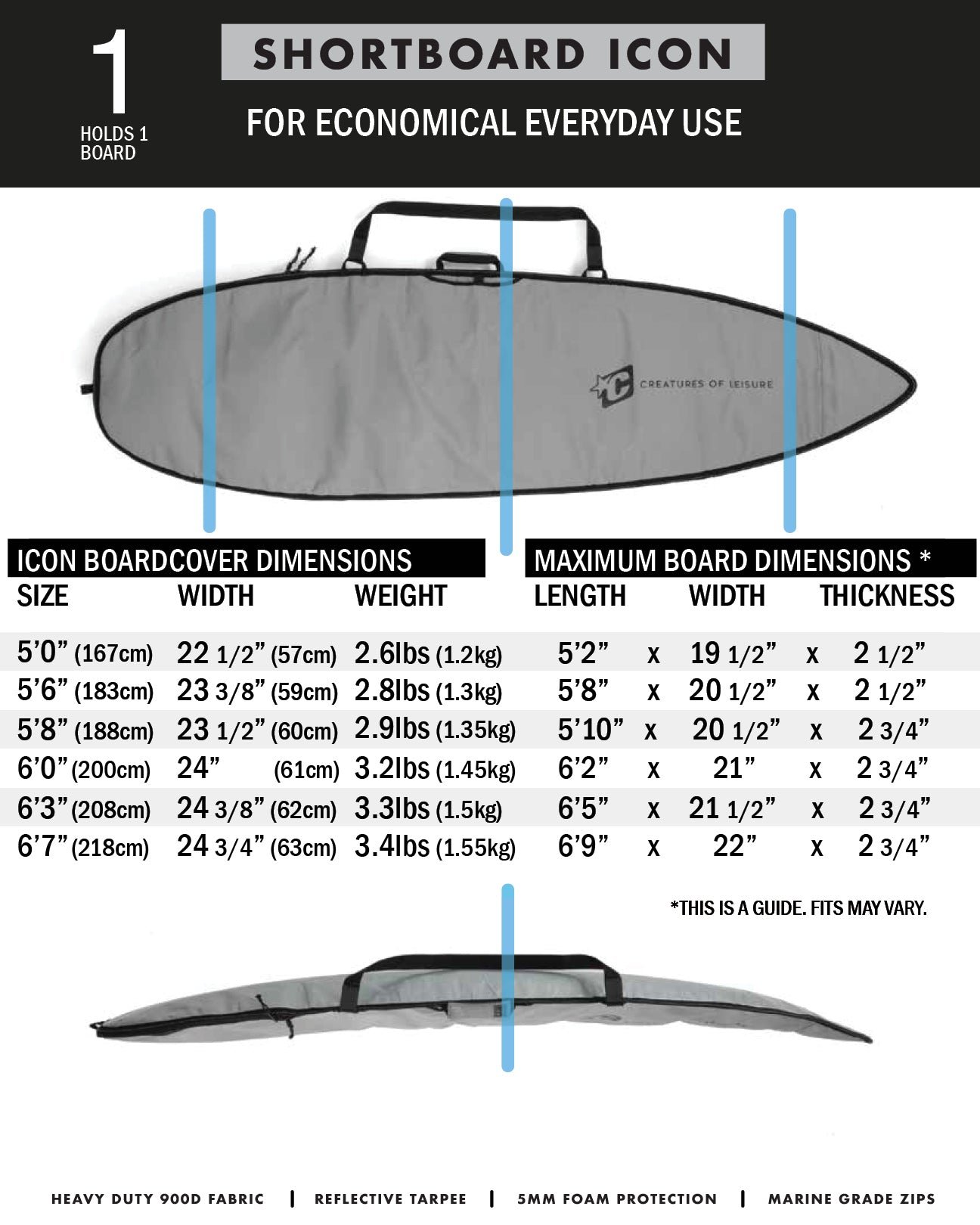 Shortboard ICON | Silver Black (6883009495174)